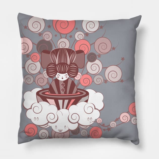 Cherry Pillow by ORTEZ.E@GMAIL.COM