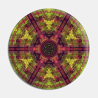 Weave Mandala Yellow Purple and Pink Pin