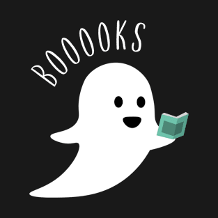 Booooks ghost reading books halloween T-Shirt