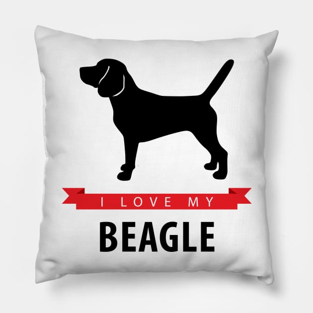 I Love My Beagle Pillow by millersye