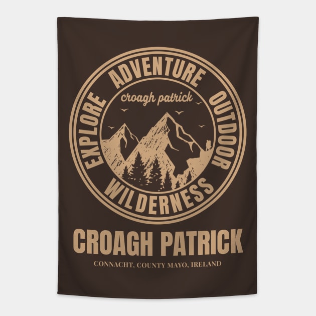 Ireland Hiking, Croagh Patrick Mountain Hike Tapestry by Eire