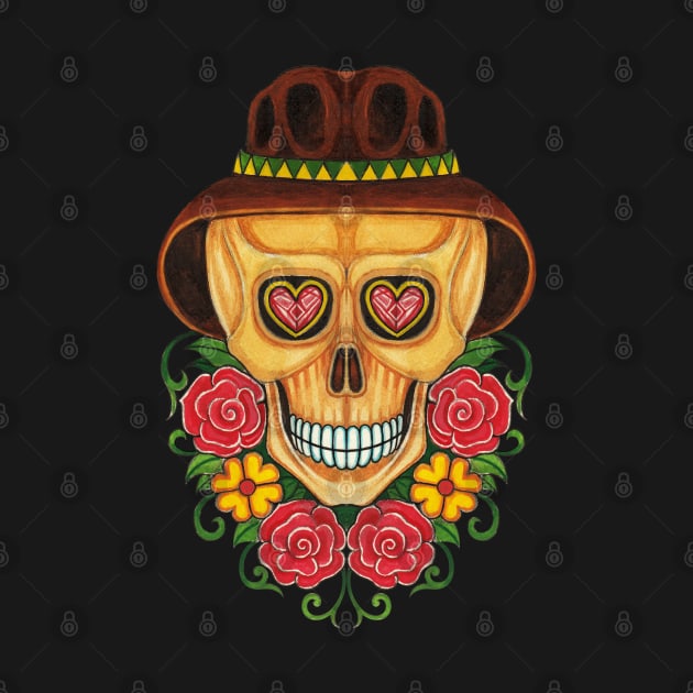 Sugarskull in love day of the dead. by Jiewsurreal