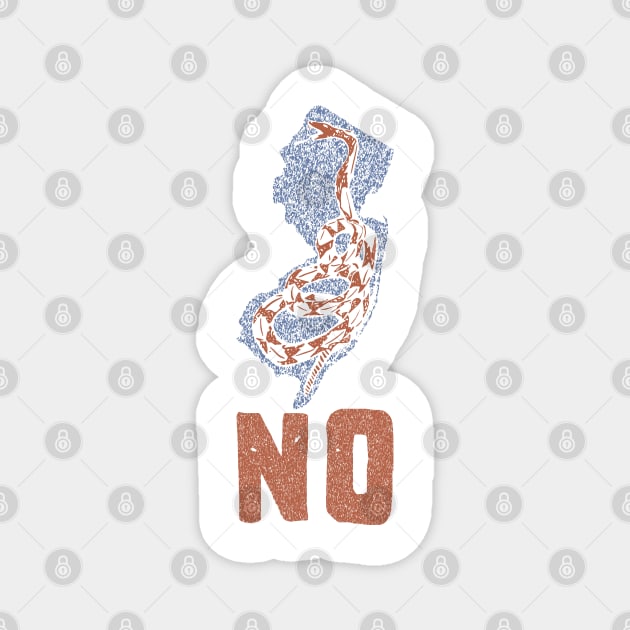 Vintage Gadsden Snake NJ "NO" Magnet by PelagiosCorner