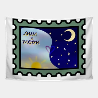 Sun x Moon Postage Stamp Tapestry