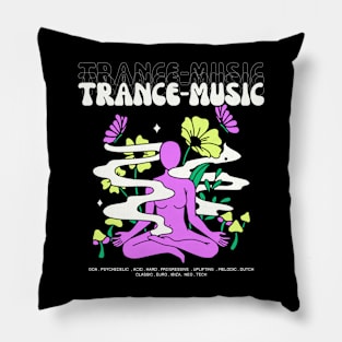 TRANCE  - Music Meditation (violet/lime) Pillow