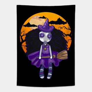 Halloween Witch Voodoo Doll Tapestry