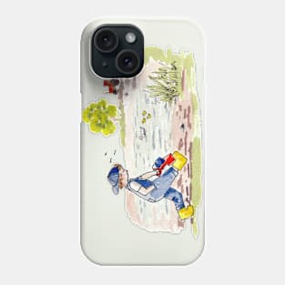 Adventures of a Child playing on the farm. Phone Case