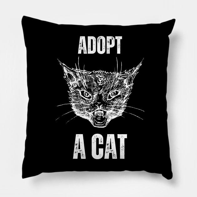 Adopt a Cat Pillow by Golden Eagle Design Studio