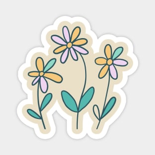 Naive childish flowers Magnet