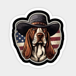 Basset Hound 4th of July Magnet