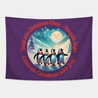 "Penguin Pals Parade: A Chilly Christmas Bash!" Tapestry
