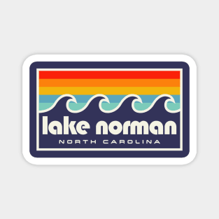 Lake Norman North Carolina Retro Sunset Waves Magnet