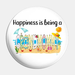 Happiness Is Being A Grandmommy Summer Beach Happy Mother's Day Pin