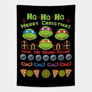 TMNT Ho Ho Ho Gifts - Sewer Squad Tapestry