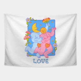 Moon and Sun Love Tapestry