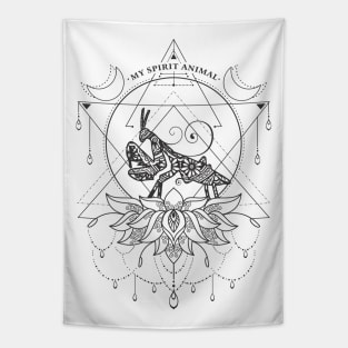 Praying Mantis Is My Spirit Animal Funny Insect Tapestry