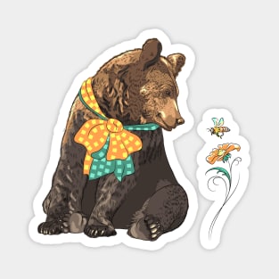 Cartoon hipster bear Magnet