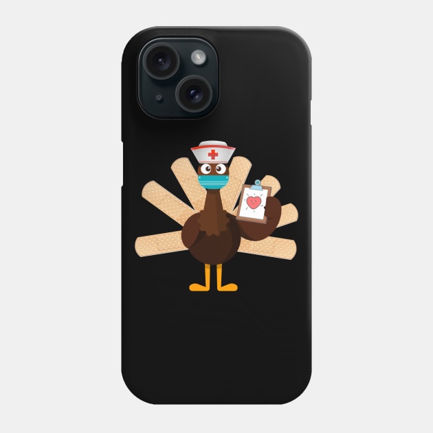 thanksgiving nurse turkey Phone Case by Flipodesigner