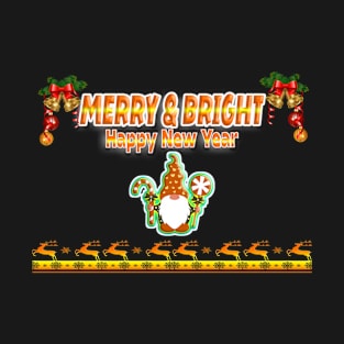 Happy New Year 2023-Merry & Bright T-Shirt