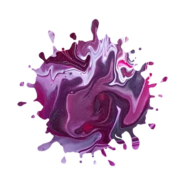 Bright Purple Acrylic Pour Painting by Designs_by_KC