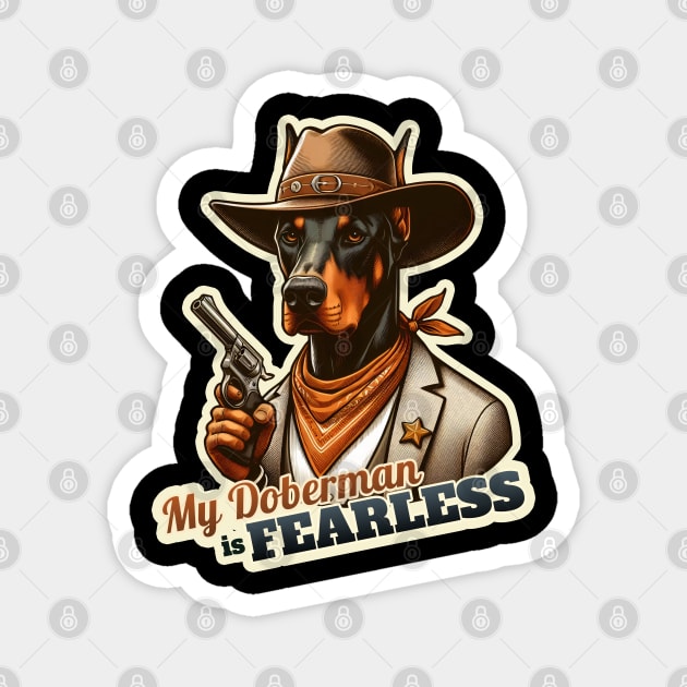 Cowboy Doberman Magnet by k9-tee