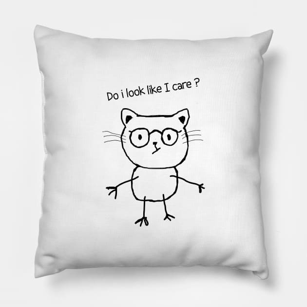 DO I LOOK LIKE I CARE? Pillow by MURCPOSE