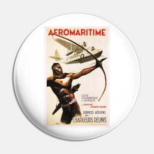 AEROMARITIME Africa French Airline Advertisement Vintage Travel Pin