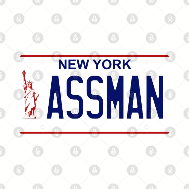 Assman New York License Plate by fandemonium