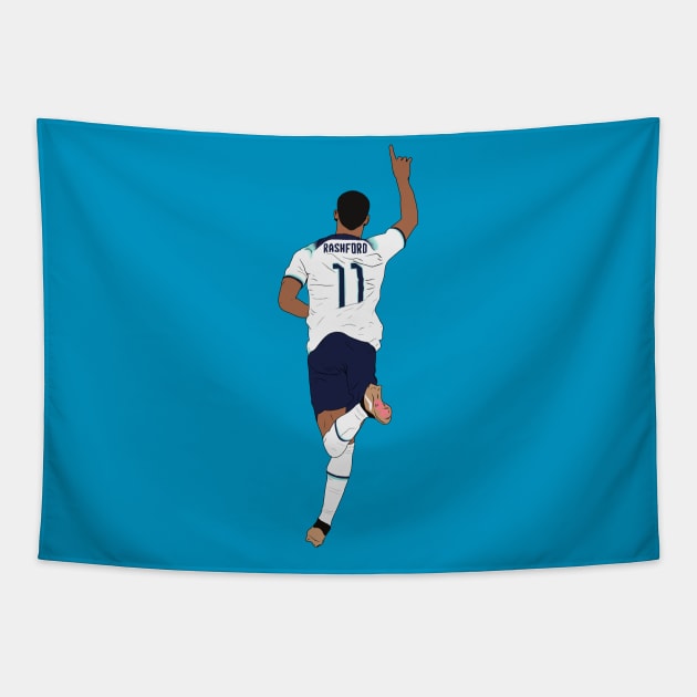 Marcus Rashford England World Cup Goal Celebration Tapestry by Hevding