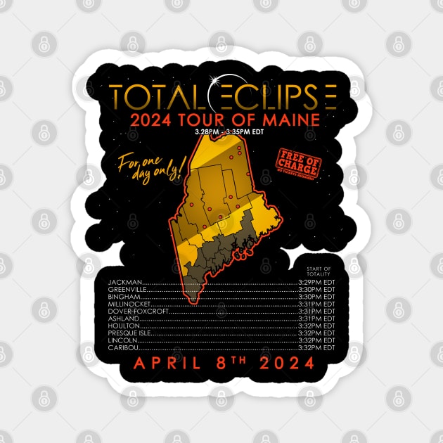 Total Solar Eclipse 2024 Tour of Maine Magnet by NerdShizzle