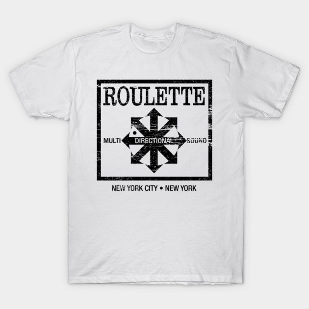 ROULETTE RECORDS T-SHIRT - Defunct Record Label - Grunge Version