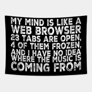 Funny Mind Web Browser Open Tabs Joke Statement Tapestry