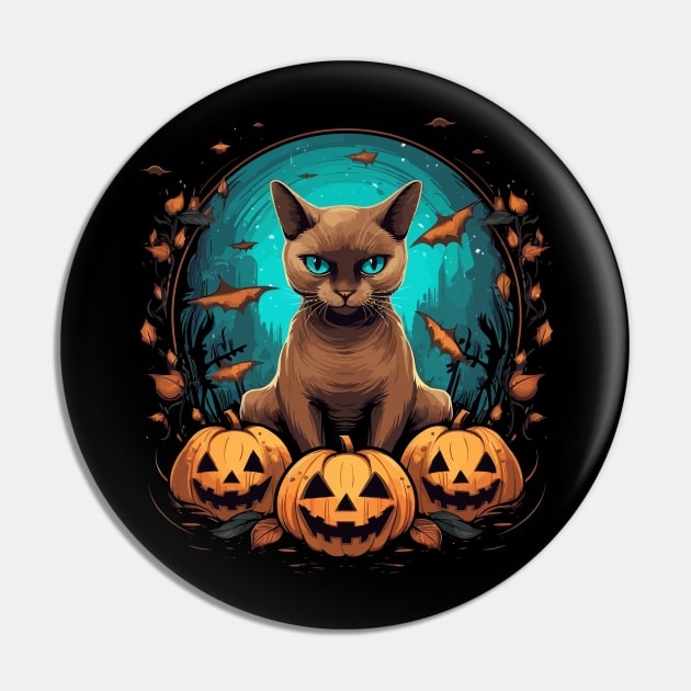 Tonkinese Cat Halloween Pin by JH Mart