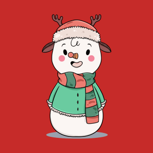 Snowman in Rudolph The Red Nose Reindeer Costume T-Shirt