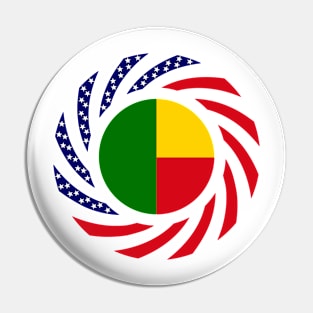 Beninese American Multinational Patriot Flag Series Pin