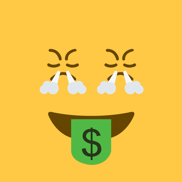 angry money face emoji by Young at heart