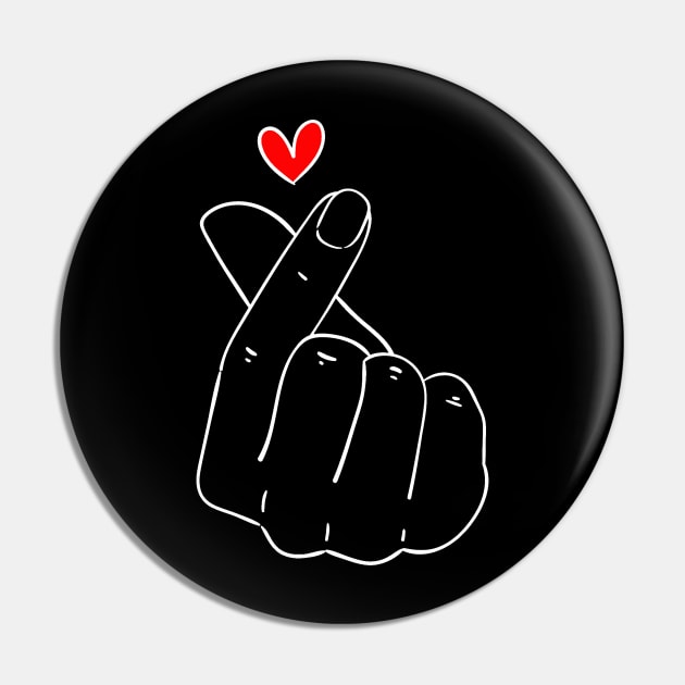 K-Pop Finger Heart Pin by deanbeckton