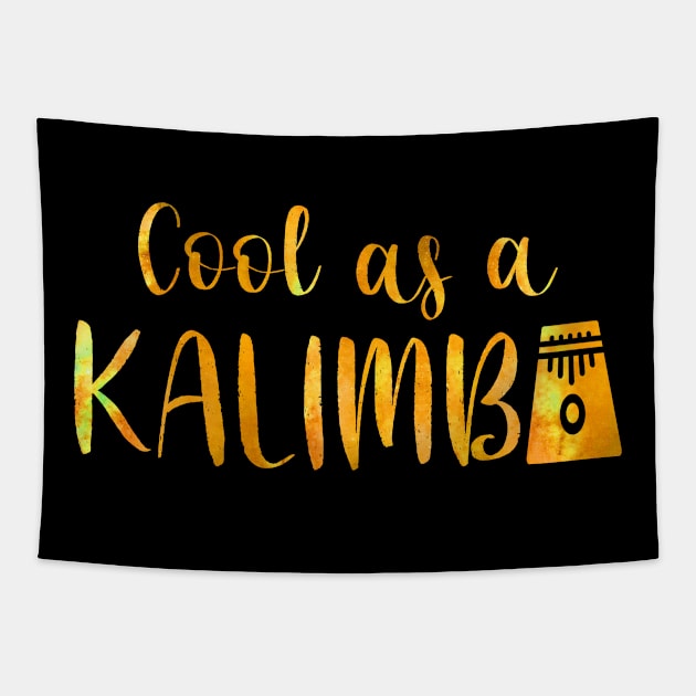 Cool as a Kalimba w graphic (golden) Tapestry by Mint Forest