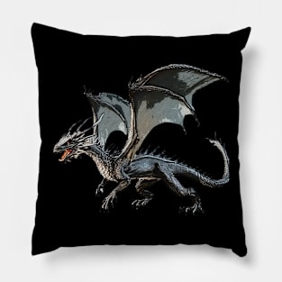 Nocturnal Frost Dragon Pillow