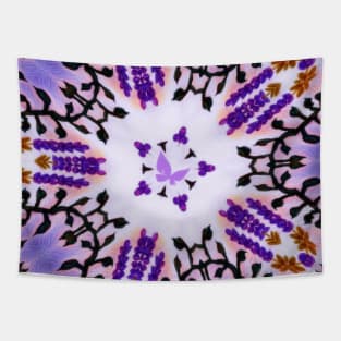 Purple Butterfly and Lavender Art Tapestry