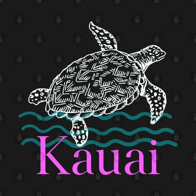 Kauai Hawaii Sea Turtle Swimming Hawaiian Island Beach Kids Women by Pine Hill Goods