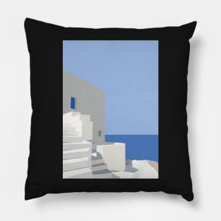 Greek House Minimalist Illustration Pillow