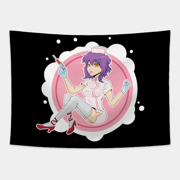 Anime Girl Anime Nurse Kawaii Japanese Tapestry by CreativeGiftShop