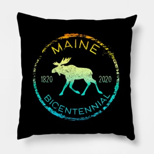 Maine Moose Bicentennial 200th Anniversary 1820-2020 Pillow