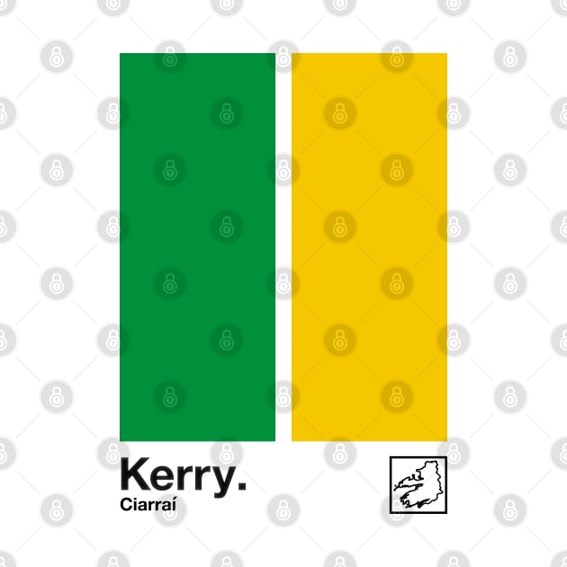 County Kerry, Ireland - Retro Style Minimalist Poster Design by feck!
