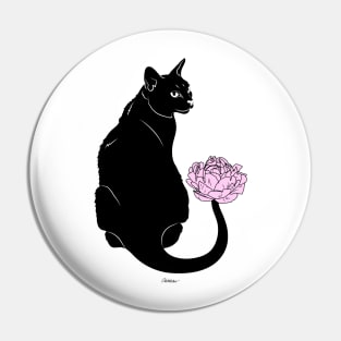 Flower Cat Pink Pin