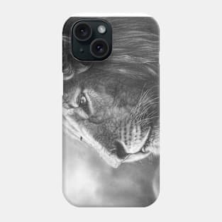 Courageous lion portrait Phone Case