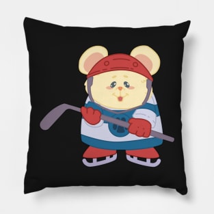 Hockey Cute Hamster Rat Player - Kids gift print Pillow