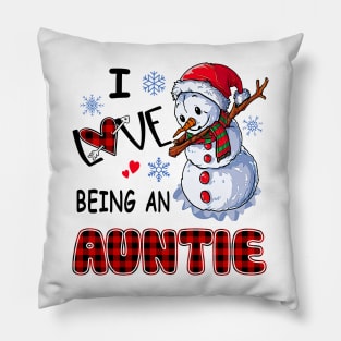 Chirstmas Snowman I Love Being An Auntie Pillow