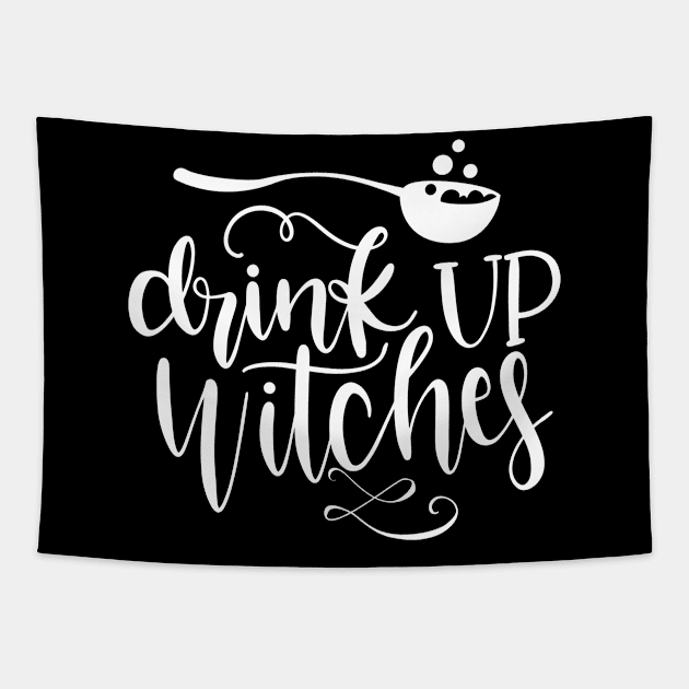 Drink up witches,Halloween Costumes for Women, Funny Halloween Tapestry by CoApparel